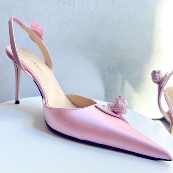 🌺 MACH & MACH🌺 Wonder Tulip Satin Slingback Pumps Size: 40 - Picture 6 of 17